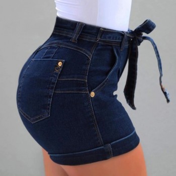 High Waist Hot Ladies Shorts Women Summer Short Jeans Bandage Plus Size Lady Office Black Booty Workout Denim Spodenki Damskie